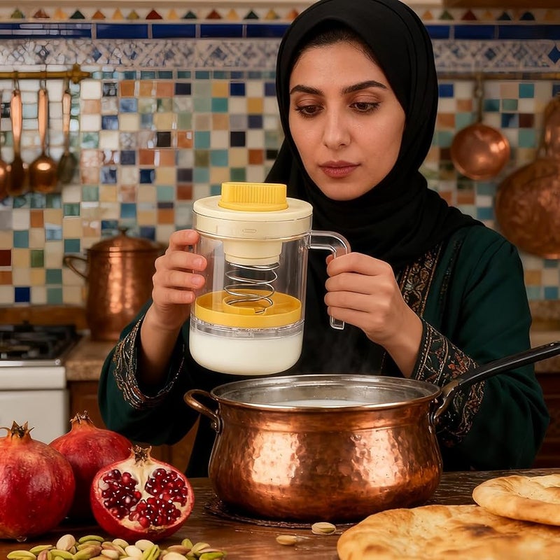 Yellow Cream Cheese Filter Fine Mesh Strainer Foldable Bowl Leak Free Multi Layer Filtration Portable - Image 4